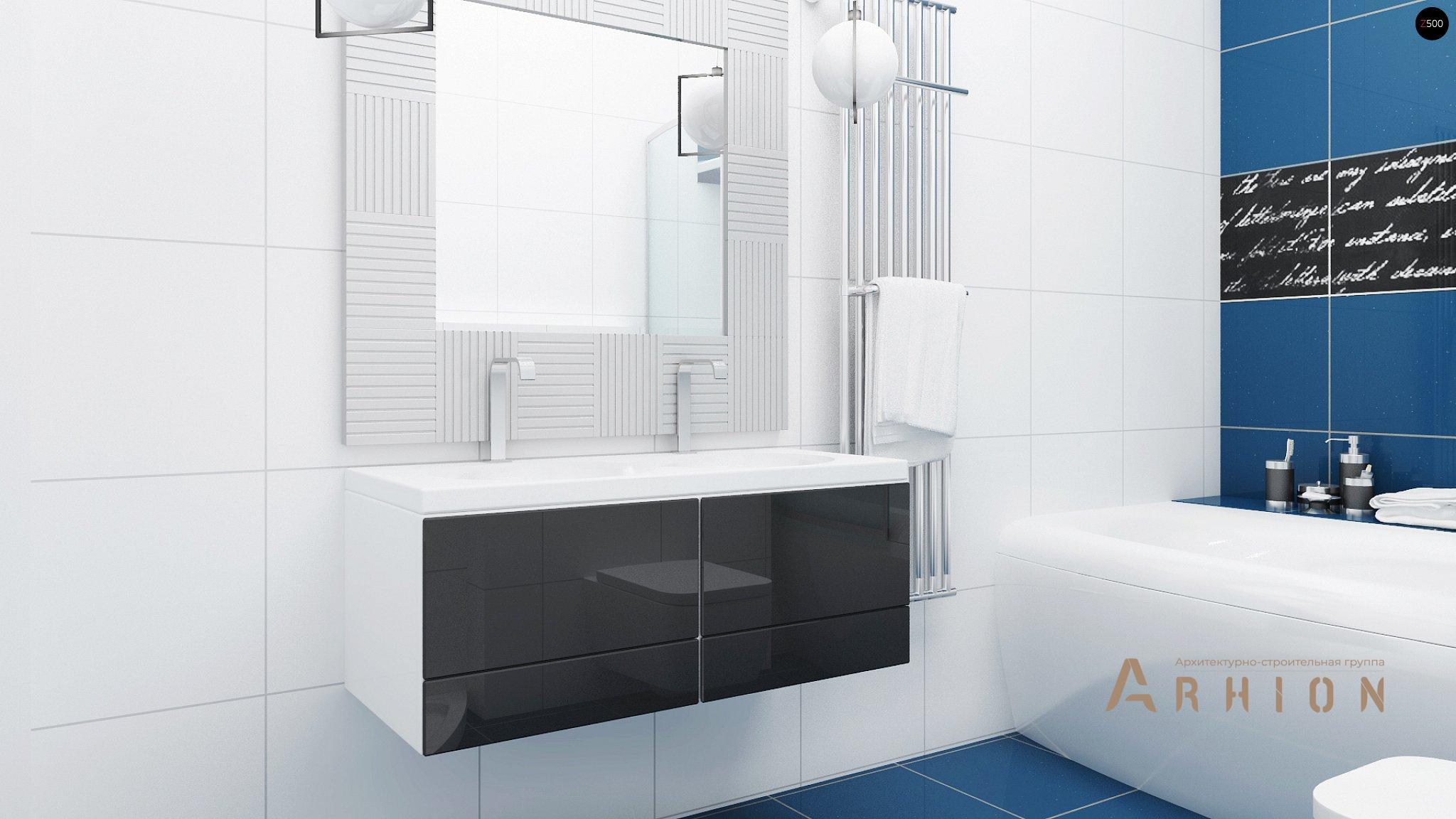 11. Проект одноэтажного дома в современном стиле с четырехскатной, Z24 GL, площадью - 141 кв c терассой, гаражом